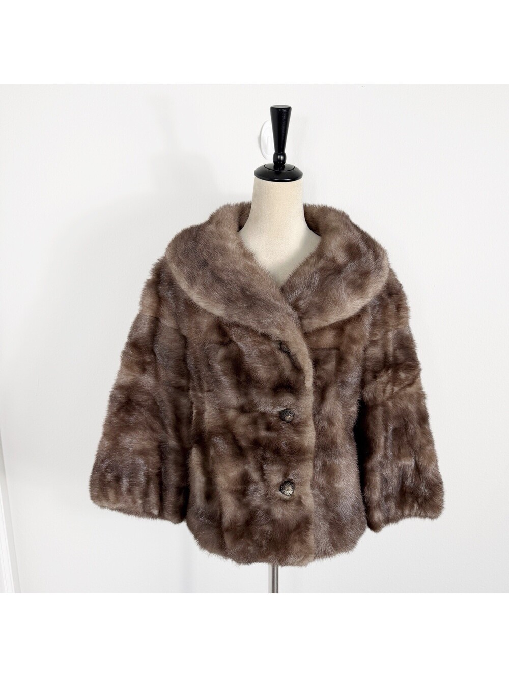 Vintage 1960s 70s Fur Genuine Mink Fur Coat Salon Old Money Mob Size S/M